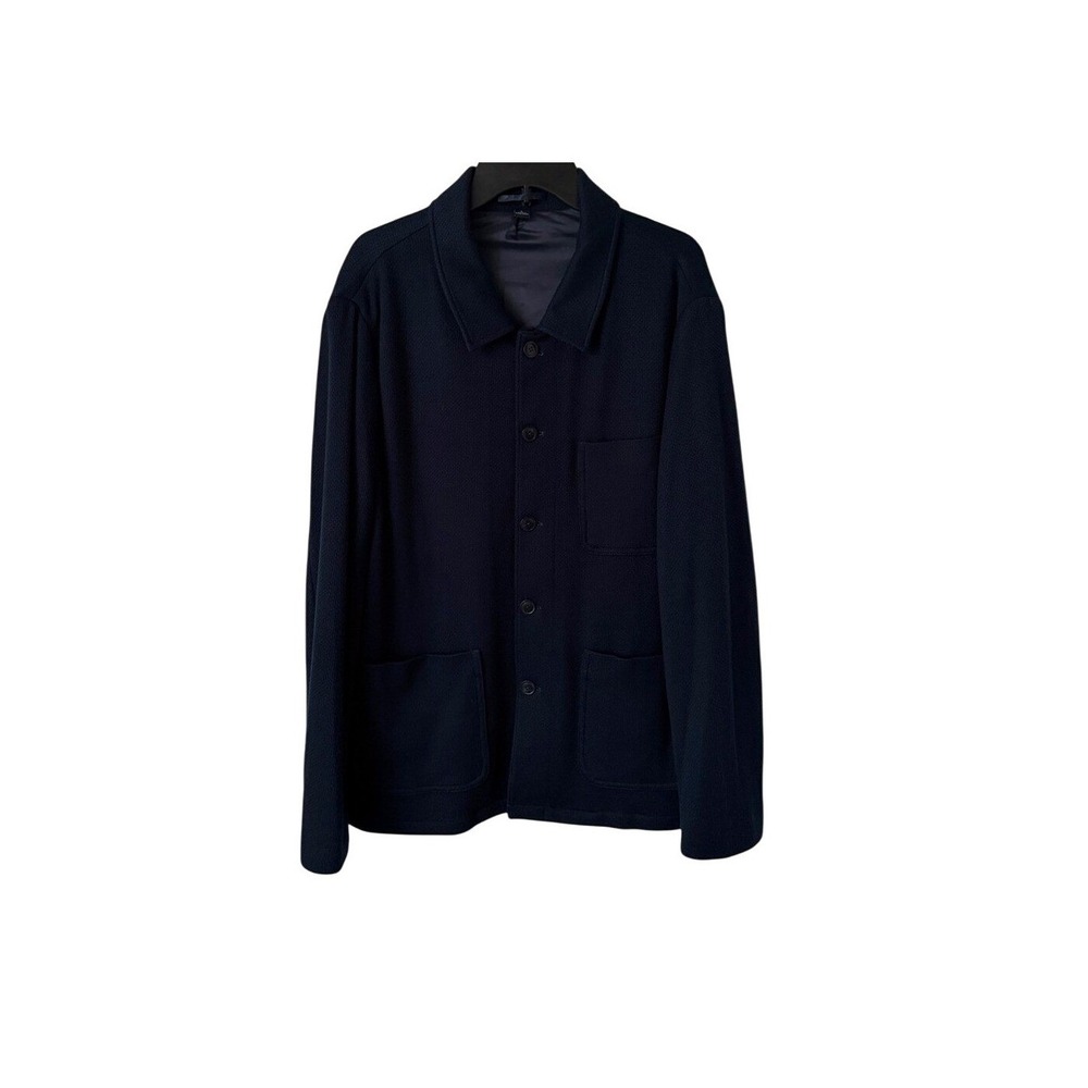 Jos A. Bank Navy Knit Button Up Tailored Jacket Shacket Chore Coat Lightweight L